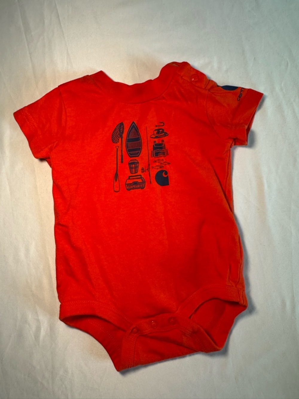 Carhartt Red Short-Sleeve One-Piece with Navy Outdoor Graphic